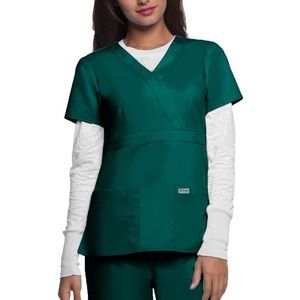 Grey’s Anatomy 3 Pocket Mock Wrap Scrub Top